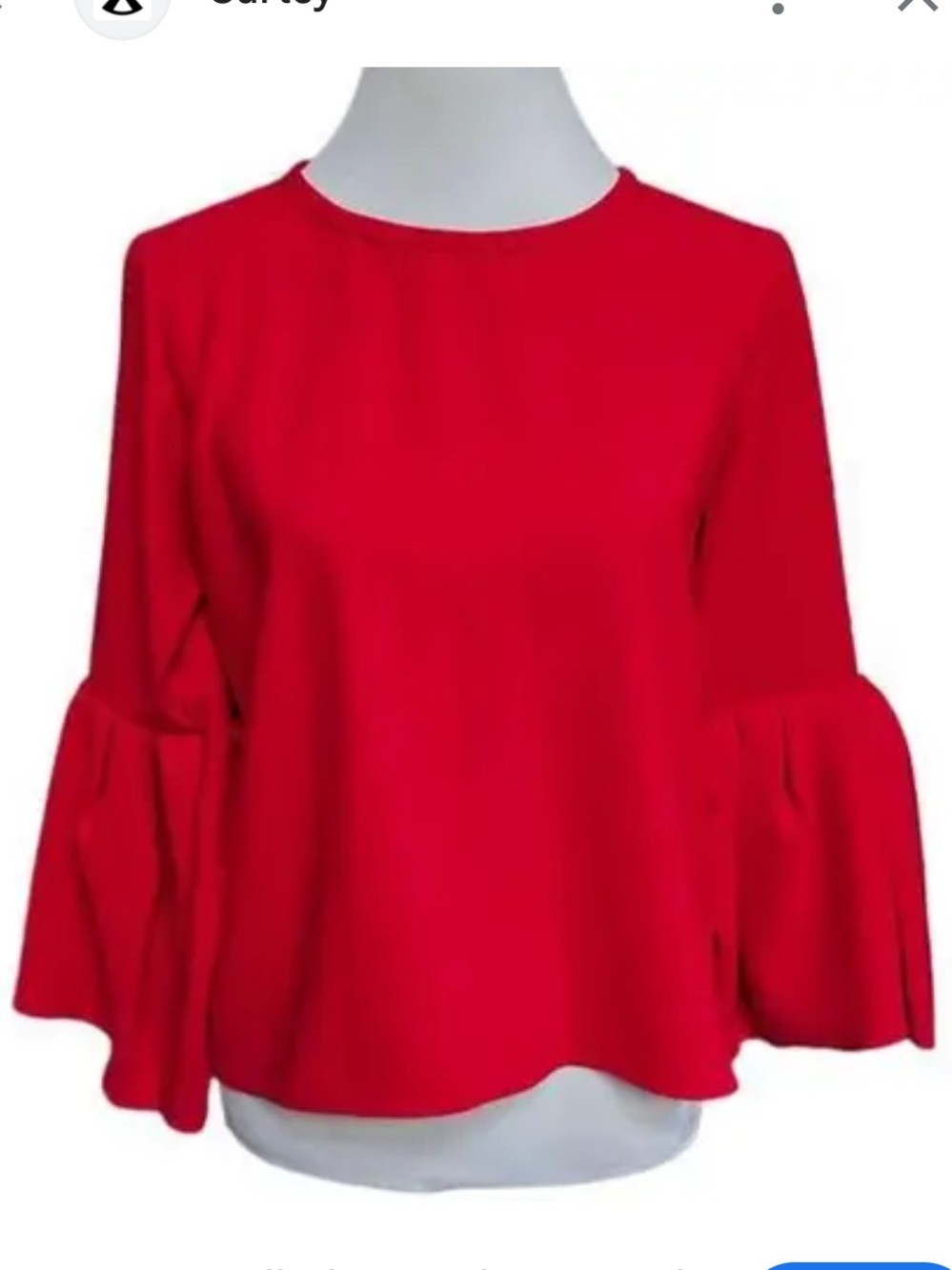 Zara Red Bell-Sleeve Blouse